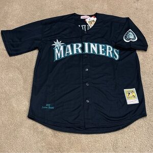 Ichiro Suzuki 2001 Seattle Mariners Jersey Mens XL Dark Blue Retro Alternate